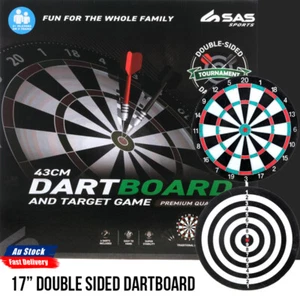 17" Double Sided Dart & Target Game Board 6Pcs darts Hanging Ring Game AU STOCK - Picture 1 of 9