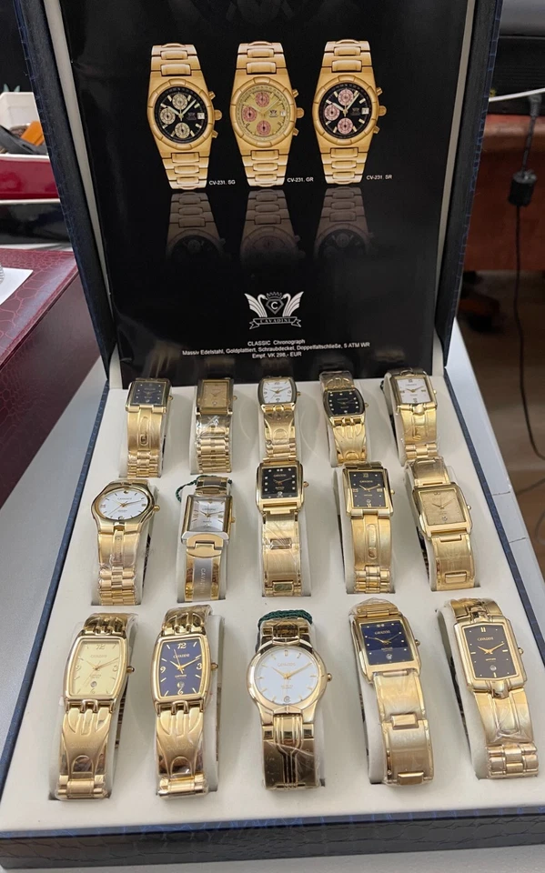 Konvolut 15 Stück Cavadini Unisex-Uhren Sehr Hübsch Designer Vergoldet - Bild 1 von 4