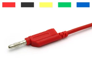 Cavo di misura cavo da laboratorio con connettori a banana impilabili 4mm 2 metri colore a scelta - Foto 1 di 5