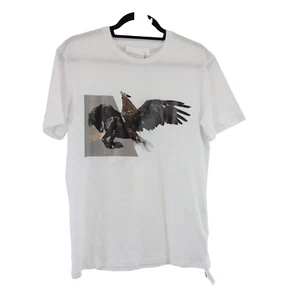 Camiseta NEIL BARRETT blanca hombre parte superior holgada algodón S camiseta nueva - Imagen 1 de 11