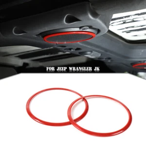 Car Top Roof Speaker Cover Ring Trim Bezels Decor For Jeep Wrangler JK 07-14 Red - Imagen 1 de 6