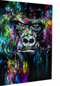 Leinwand Gorilla Abstrakt Affen Bilder Wandbilder - Hochwertiger Kunstdruck XXL - Bild 1 von 8