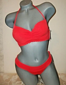 NWT Victoria Secret 32C S Getaway Halter Red Brazilian Swimsuit Bikini  - Picture 1 of 6