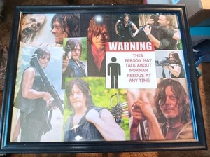 Glas Bilderrahmen Daryl Dixon The Walking Dead Warnung Colage - Bild 1 von 4