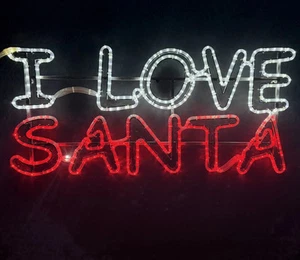 I LOVE SANTA Rope Light Motif - Picture 1 of 3