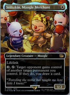 Stiltzkin, Moogle Merchant (Borderless) Chocobo Tack Foil Final Fantasy Mtg - Image 1 of 2