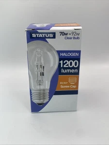 STATUS Halogen Clear Light Bulbs ES/E27 70W=92W 1200 Lumen Screw Cap - Picture 1 of 5