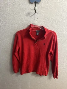 Polo Ralph Lauren 1/4 Zip Red Boys Children's Size Medium 10/12 - Picture 1 of 6