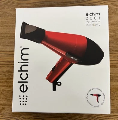 Elchim 2001 Professional Salon Hair Dryer RED & BLACK Italy Pro Salon 1875W - Image 1 of 2