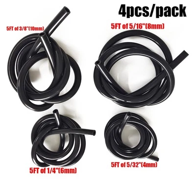 Kits de tubos de manguera de silicona para aspiradora de motor automotriz de 5 pies 5/32 1/4 5/16 3/8" ID Foto 1 de 4