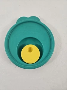 Tupperware 3156 Replacement Lid ONLY Teal Yellow Vent for Soup Mug Crystalwave - Picture 1 of 4