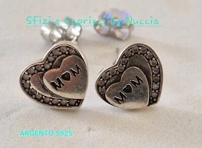Orecchini MOM donna Lobo In ARGENTO S925 MAMMA zirconi - Immagine 1 di 3
