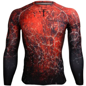 [FX-107R] BTOPERFORM Compression Shirt Skin Tight Base layer Rash guard MMA Gym - Picture 1 of 6