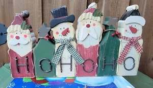 Rustikale Weihnachtsinspirationen Holz Weihnachtsdeko Weihnachtsbaum Schneemänner HOHOHO - Bild 1 von 4