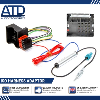 ISO Adaptor Harness For Audi A2 A3 A4 A6 TT Seat Altea Wiring Radio Fakra Aerial - Image 1 of 4