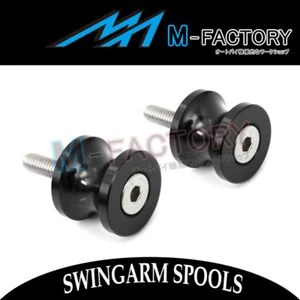 Black CNC Paddock Spools 6mm Bolts For Aprilia Buell Yamaha Motorcycles - Foto 1 di 2