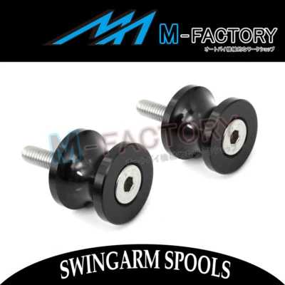 Carretes Paddock CNC negros pernos de 6 mm para motocicletas Aprilia Buell Yamaha Foto 1 de 2