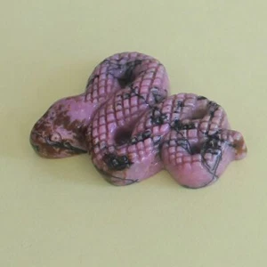 "Piedra preciosa tallada cristal rodonita serpiente estatuilla animal estatua decoración del hogar 2""" - Imagen 1 de 6