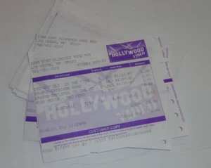 Vintage Hollywood Video Movie Purchase Rental Receipt Customer Copy Rare x23 - Picture 1 of 2