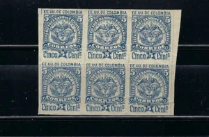 ''ESTADO DE CUNDINAMARCA.- 'ARMAS 1884- ''ESTADOS UNIDOS DE COLOMBIA' BKLT DE 6 - Imagen 1 de 3