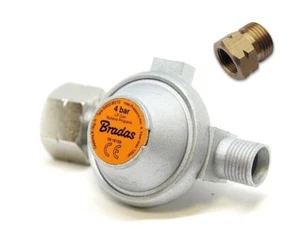 Druckregler Gasregler Regler Druckminderer für Gasrenner 2,5 oder 4 bar Adapter - Photo 1/5