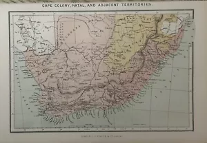 1888 South Africa Original Antique Map - Picture 1 of 3
