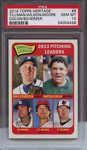 2014 Topps Heritage 9 Colon Wilson Tillman Moore Max Scherzer PSA 10 Gem Mint - Picture 1 of 1