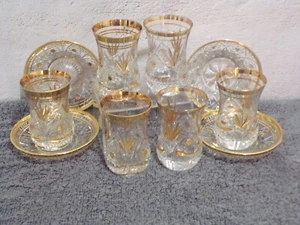 Vintage 6er Set (6) Pasabahce Türkisches Teeservice Goldrand - Bild 1 von 5
