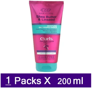 Eva Hair Clinic Curls LEAVE IN CREAM With Shea Butter & Linseed(1 Packs X 200ml) - Picture 1 of 3
