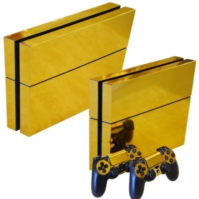 Recubrimiento y controladores PS4 Recubrimiento Vinilo Cubierta Adhesivo Para PlayStation 4 Dorado Envío EE. UU. Foto 1 de 2