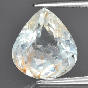 4.10ct 11.5x10.5mm Pear Natural Greenish Blue Aquamarine - Unheated Brazil Gem - Picture 1 of 4