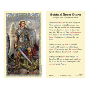 25 Tarjetas Sagradas Laminadas San Miguel Arcángel Armadura Espiritual Oración - Imagen 1 de 1