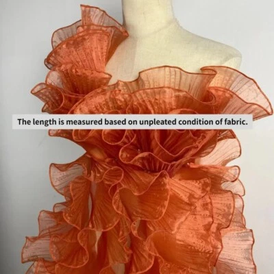 Vestido de encaje de organza con bordes de tul con volantes plisado transparente de 3 yardas para coser hágalo usted mismo Foto 1 de 4