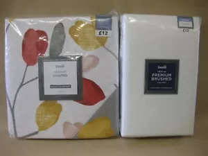 Dunelm Floral Duvet Cover Set Reversible Kara & Brushed Cotton Flat Sheet Single - Picture 1 of 12