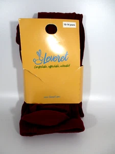 Girl's Leveret Maroon Footed Nylon Tights Size 10-14 - Picture 1 of 3