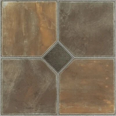 Nexus Vinyl Floor Tiles 12x12 Peel and Stick Rustic Slate 20 Tiles per Box - Image 1 of 4