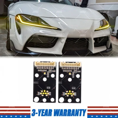 FOR TOYOTA GR SUPRA A90 A91 2020-24 YELLOW DRL DAYTIME RUNNING LIGHT LED BOARD Foto 1 de 4