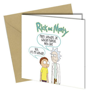 #509 BIRTHDAY GREETING CARD Funny Rick and Morty - Let's get schwifty! TV sci-fi