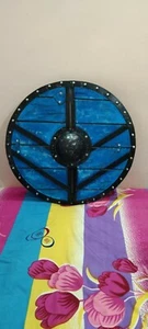 Accesorios de metal pesado escudo de madera escudo listo para la batalla Viking Shield 24""/30""/35 - Imagen 1 de 4