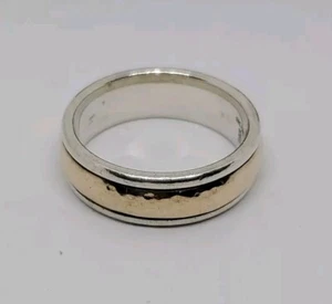 James Avery 14k/925 Narrow Hammered Simplicity Wedding Ring Size 8 - Picture 1 of 9