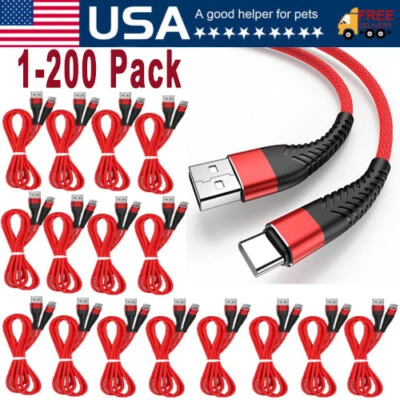 Fast Charger For Samsung Galaxy S8 S9 S10 Plus Type C USB-C Charging Cable Lot - Image 1 of 4