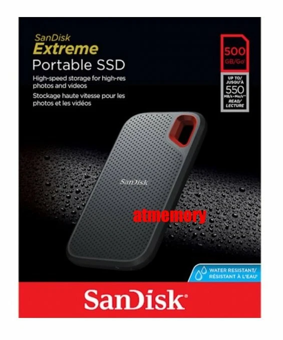 Sandisk Extreme Portable SSD 500GB Solid State Drive Type-C SDSSDE60-500G US - Image 1 of 1