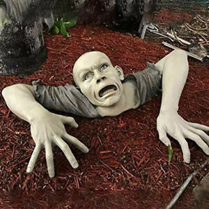 Halloween Crawling Zombie Horror Props Outdoor Garden Statue Graveyard Decor New