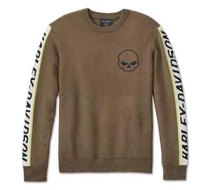 Harley-Davidson Willie G Skull Viper Brown Knit Sweater - Men’s 2XL - NWT - Picture 1 of 2