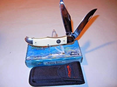 Ocoee River OC-550WSB 5 1/4" Cazador Plegable Blanco Hueso Liso Manijas con Funda  Foto 1 de 4