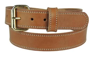 Men's_1-1/2" HEAVY DUTY LEATHER WORK, GUN HOLSTER BELT AMISH HANDMADE_150BR-ST_ - Picture 1 of 18