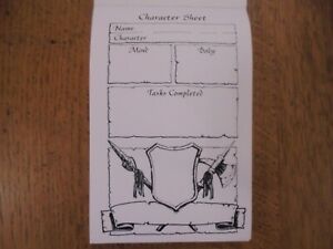 Heroquest Spare / Replacement 1 Pad of 100 New Unused Character Sheets