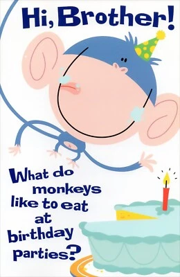 Funny BIRTHDAY Card FOR YOUNG BROTHER, Chimp Cookies — American Greetings +✉ - Image 1 of 4