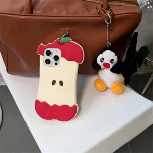 Funda protectora de goma de silicona 3D roja Apple para iPhone 13 14 15 16 Pro Max - Imagen 1 de 14