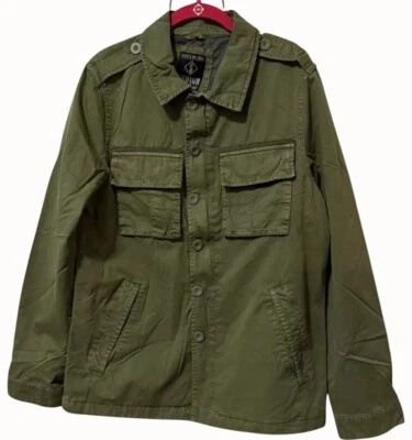 Indigo Star Hombres Mayor Militar Chaqueta de Campo Parche Bolsillo Verde Oliva NUEVO Pequeño Foto 1 de 4